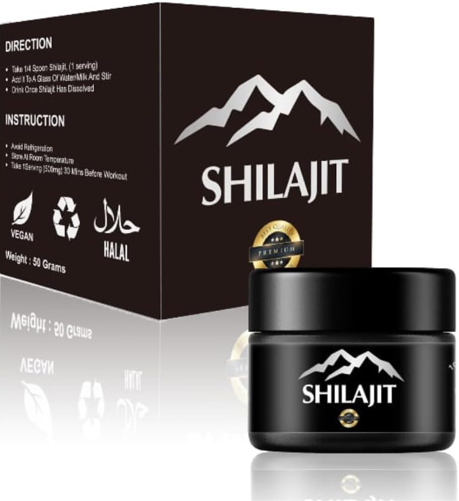 Shilajithars met Fulvinezuur en sporenmineralen, Originele Siberische Pure Shilajit met 85+ Humuzuur, Ondersteuning Metabolisme en immuunsysteem - 100 Serveren / 1,7 Oz