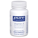 Encapsulations pures Vitamine A - 3 000 mcg - de l'huile de foie de morue - Immune et soutien de la vision* - Supplément de palmitate de vitamine A - Non-OGM - 120 capsules de softgel