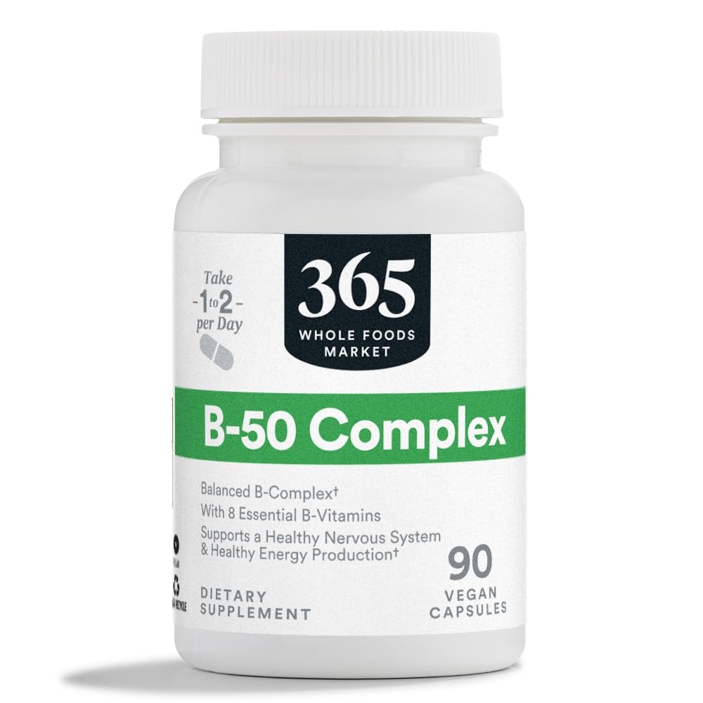 365 door Whole Foods Market, Vitamine B-50 Complex, Vegan, 90 Capsules