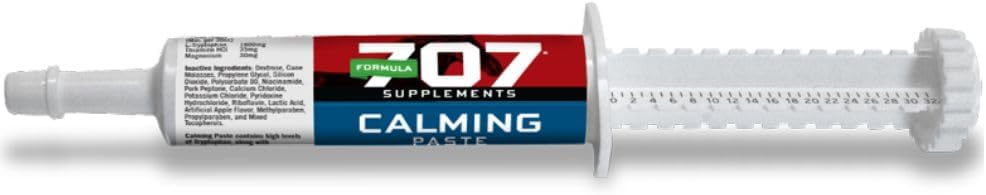 Formule 707 Pâte équine calmante, 2 portions – L-Tryptophane à action rapide soutient le calme et la concentration pour les chevaux nerveux