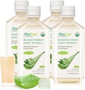 AloeCure USDA Organic Aloe Vera Juice Made Within 12 Hrs of Harvest - Pure Aloe Juice Natural Digestive Supplement to Support Digestion, Immune System and Balanced Stomach Acidity, 4 x 500ml Bottles