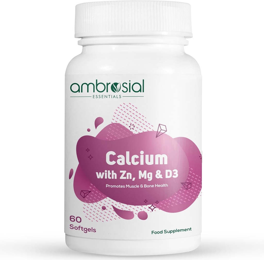 AMBROSIEAL Calcium Magnesium Zink met Vitamine D3 Verpakking van 1-60 capsules