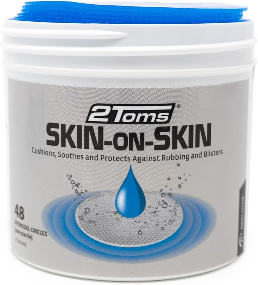2Toms Skin-On-Skin Hydrogel Cirkels voor Blisters, Chafing, Stings, Irritaties, en huidpijn verlichting, 48 3-inch cirkels