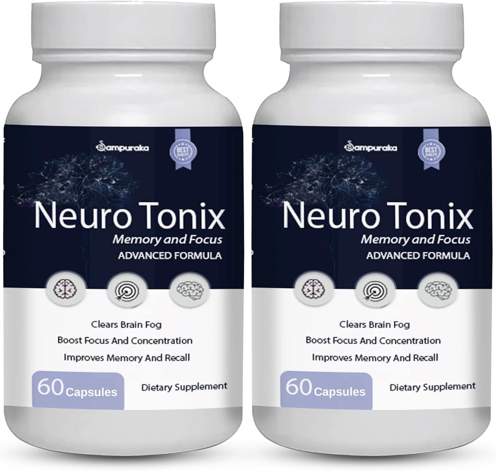 Neuro Tonix Advanced Formula for Memory and Focus Supplement - 2 Packs NeuroTonix 120 Capsules (pillen)