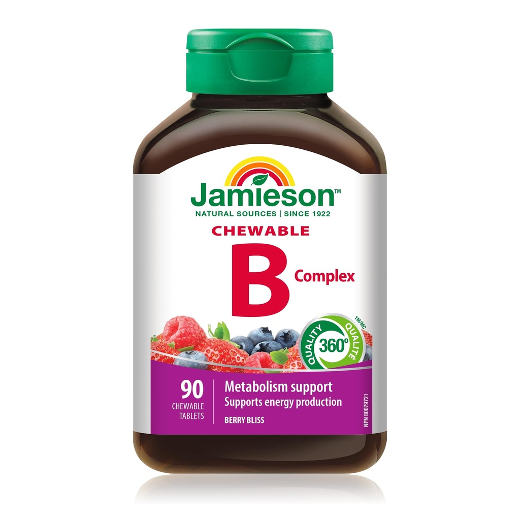 Jamieson Delicious Chewable Formula B Complex Berry Bliss 90 tabletten
