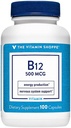 De vitamine Shoppe Vitamine B12 500mcg - Ondersteunt de energieproductie, eenmaal dagelijks dieetsupplement - Vitamine B-12 (als Cyanocobalamine), Gluten & Dairy Free (100 capsules)