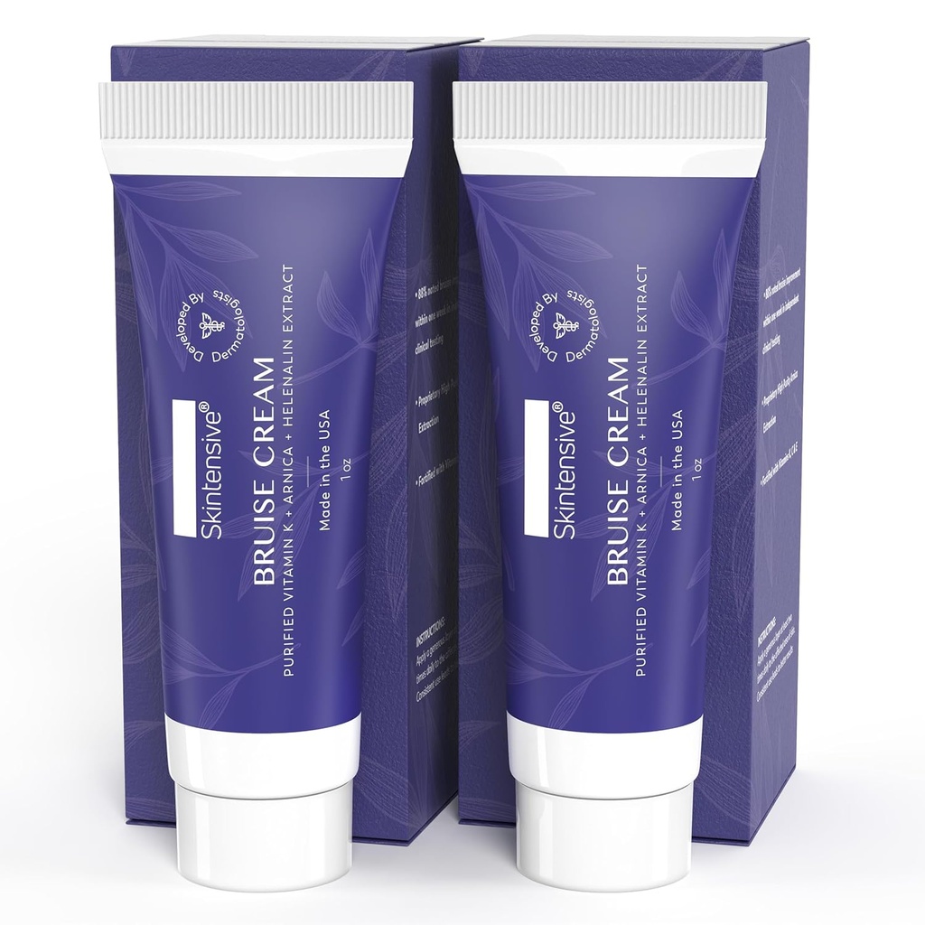 SKINTENSIVE Arnica Bruise crème voor dunne huid - vochtinbrengende, vitamine K C en E, huidvernieuwing, 1 oz (2 verpakkingen)