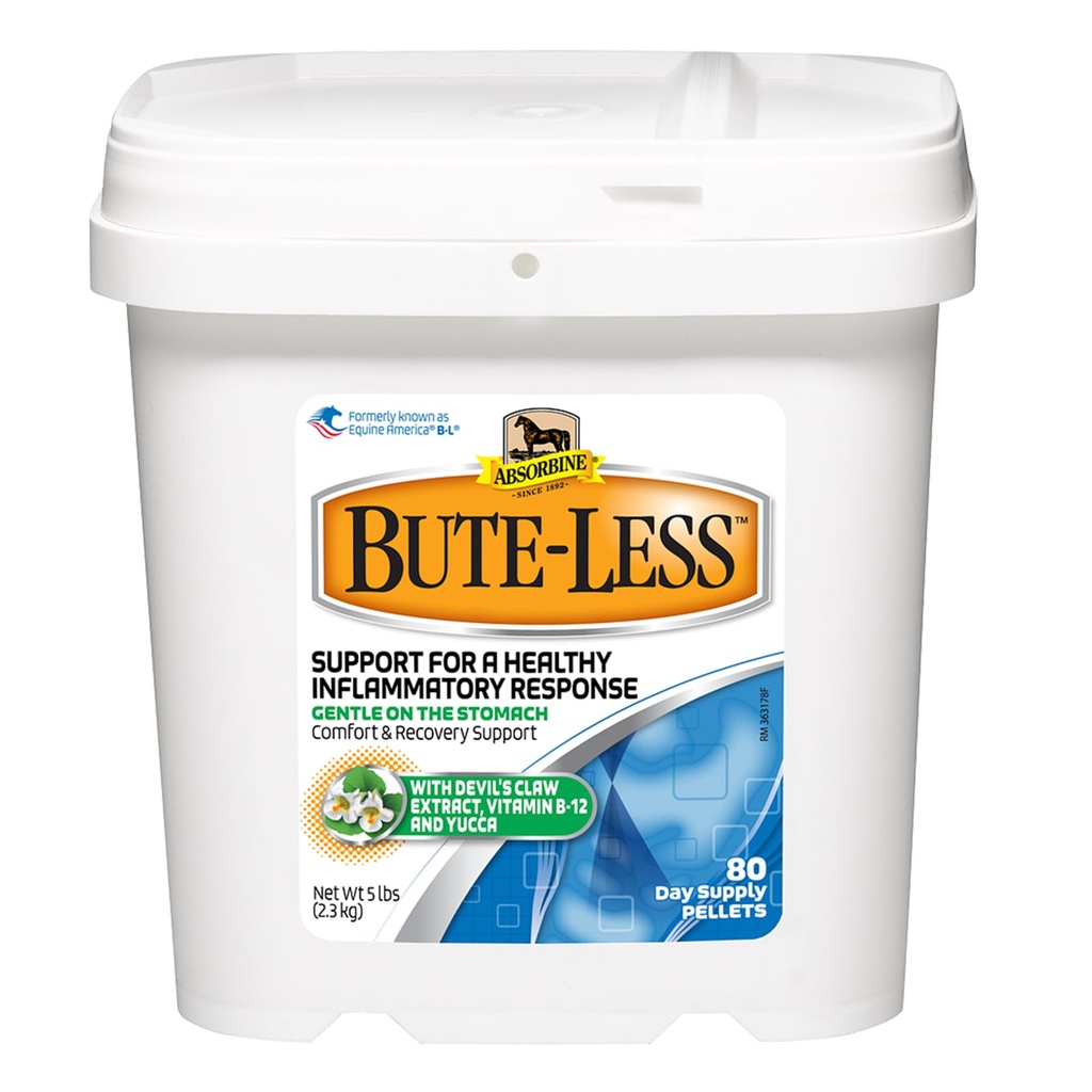 Absorbine Bute-Less Comfort & Recovery Supplément Pellets, réponse inflammatoire saine, 5 lb / 80 jours