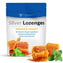 Silver Lozenges met biologische Manuka honing en vitamine C - All-Natural Nano Silver 45-50mcg van 60 PPM Colloïdale Silver Mineral Drops ter ondersteuning van Immune System, Soothe, Cool Cough & Throat, 24-Lozen