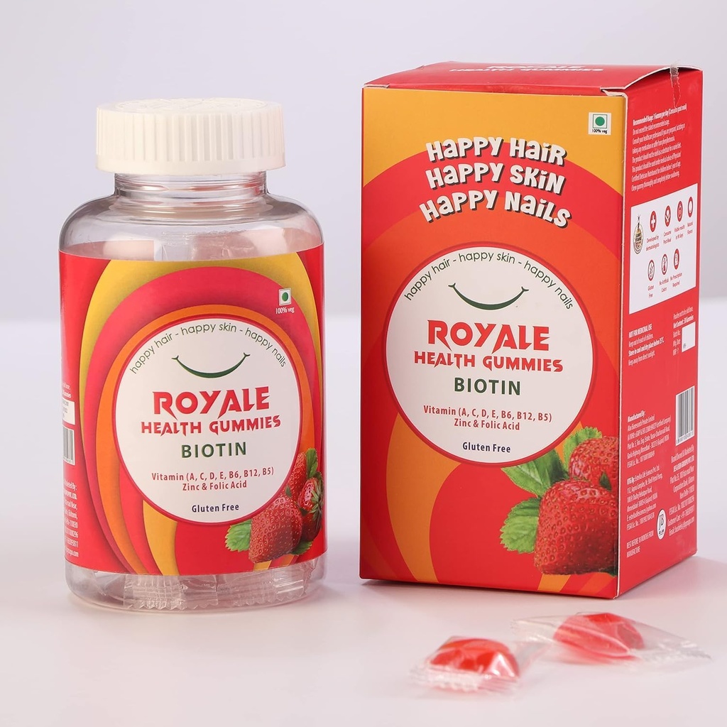 Generic Rise. Biotin Gummies Sterke haren, Sterke Nagels, Glowing Skin met Biotine, Vitamine B12, Vitamine E, C I 30 Gummies Pack voor mannen en vrouwen (VERPAKKING van 1), Nautral