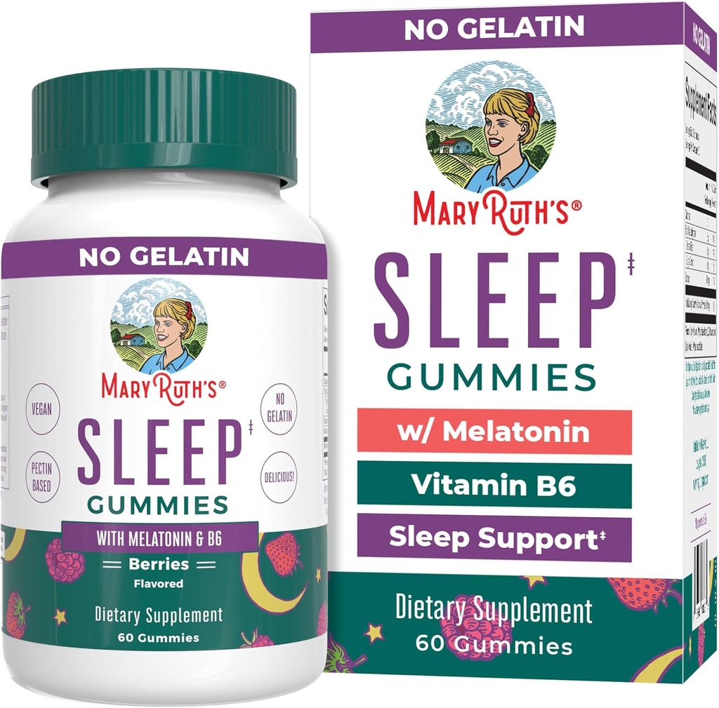 MaryRuth Organics Melatonine Gummies 5mg Slaap Gummies met Vitamine B6 