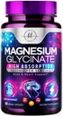 Magnesium Glycinate 1000mg - Hoge absorptie & gecheleerd ter ondersteuning van bot, spier, zenuwen & hart gezondheid - natuurlijke slaap & stress ondersteuning vrouwen & mannen - veganistisch, gluten & sojavrij, niet-GMO - 60 capsules