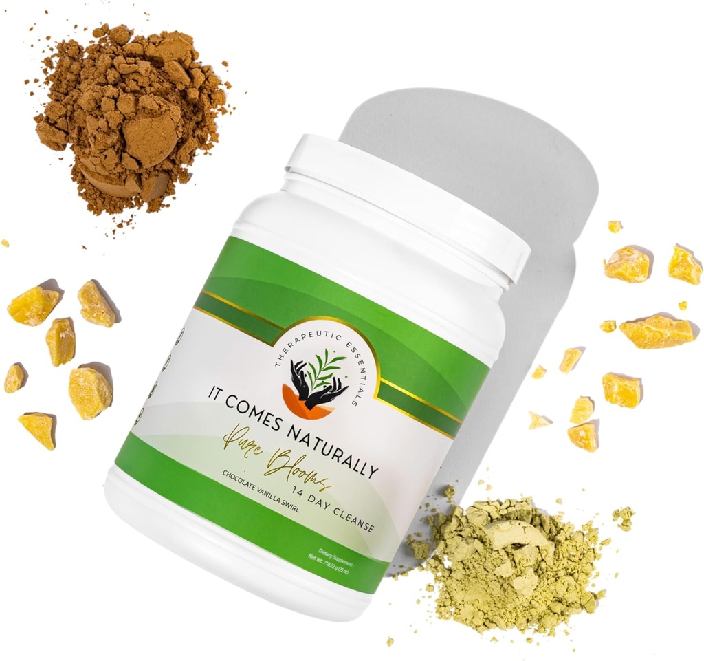 Pure Blooms Super Supplement & 14 Day Reset - 26g de protéines végétales, 30 nutriments pour détox naturel, digestion, énergie, inflammation, immunité. Sûr et pur, délicieux Vanille de chocolat Swirl