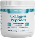 Patroon Wellness Collageen Peptides Powder (Type I & III) - Hair, Nails, Skin and Joint Health - Grass Fed & Pasture Raised - Hydrolyzed Collageen, Non-GMO, Dairy Free, & Keto - Birthday Cake (13 Oz)