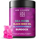 Biologische Zee Mos Gummies met Zwarte Zaadolie, Bladderwrack & Burdock Root 