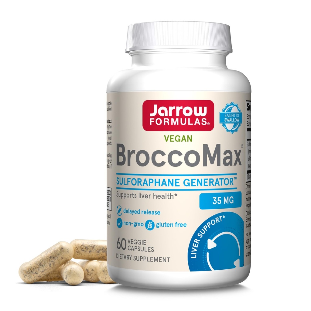Formules de Jarrow BroccoMax Sulforaphane Glucosinolate 35 MG, générateur de Sulforaphane soutient la santé du foie, 60 Capsules de Veggie, jusqu'à 30 jours d'approvisionnement