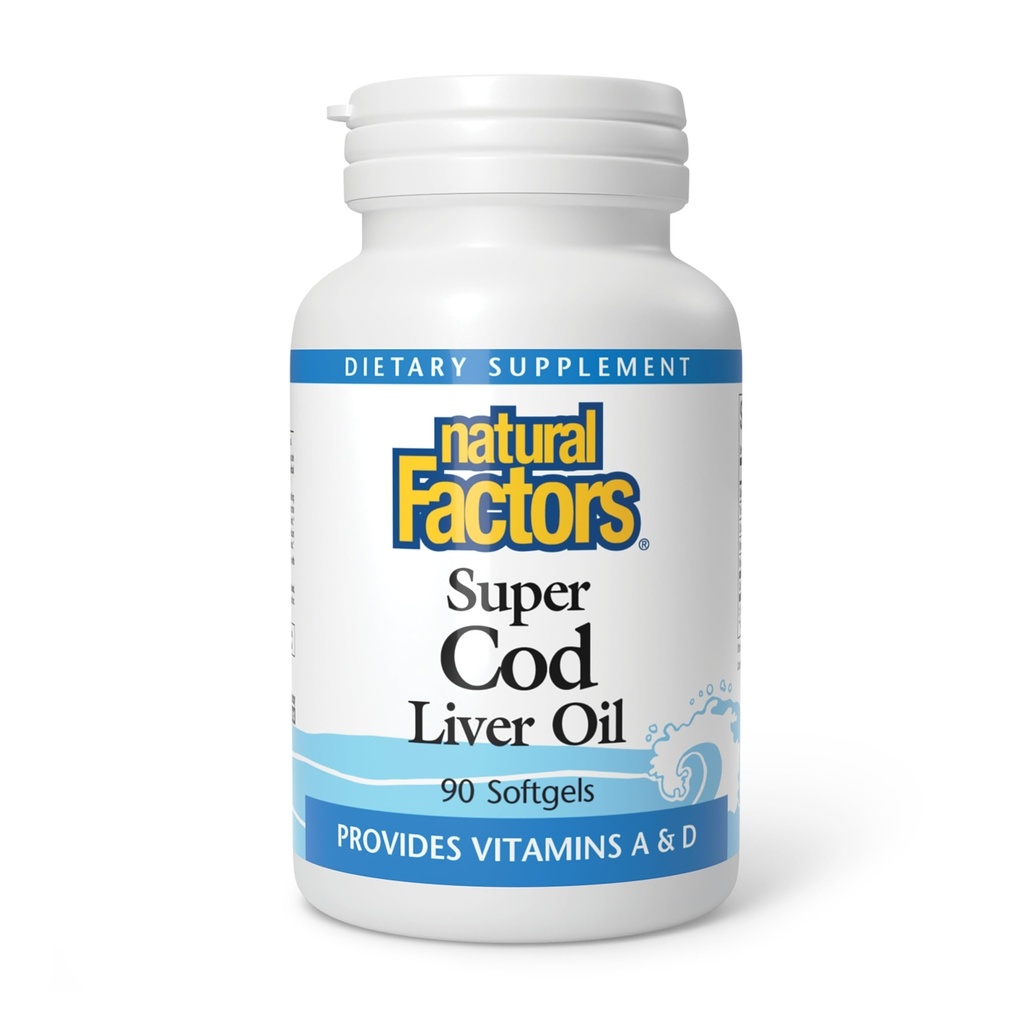 Natuurlijke factoren Cod Lever Olie, 90 Capsules