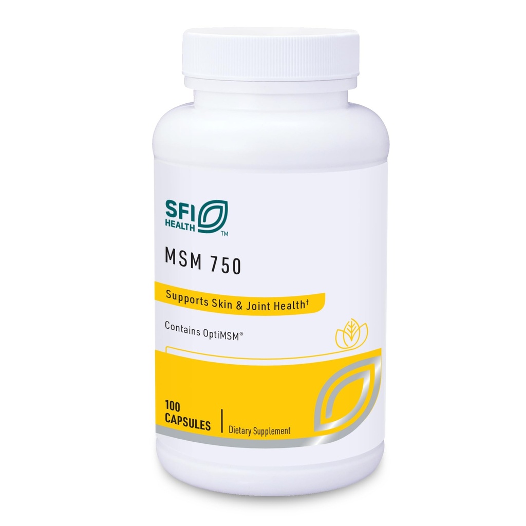 Klaire Labs SFI Health MSM 750 - Klinisch getest ter ondersteuning van Joint Comfort & Structure, Methylsulfonylmethaan als OptiMSM (100 capsules)