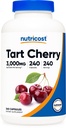 Nutricost Tart Cherry Extract 3000mg Equivalent (uit 300 mg van 10:1 Extract), 240 Vegetarische Capsules - Glutenvrij, Non-GMO