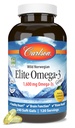 Carlson Elite Omega-3 Gems, 1600 mg Omega-3 met EPA & DHA, Lemon Flavor, 240 Softgels Wild-Caught Noorse visolie, duurzaam geproduceerd