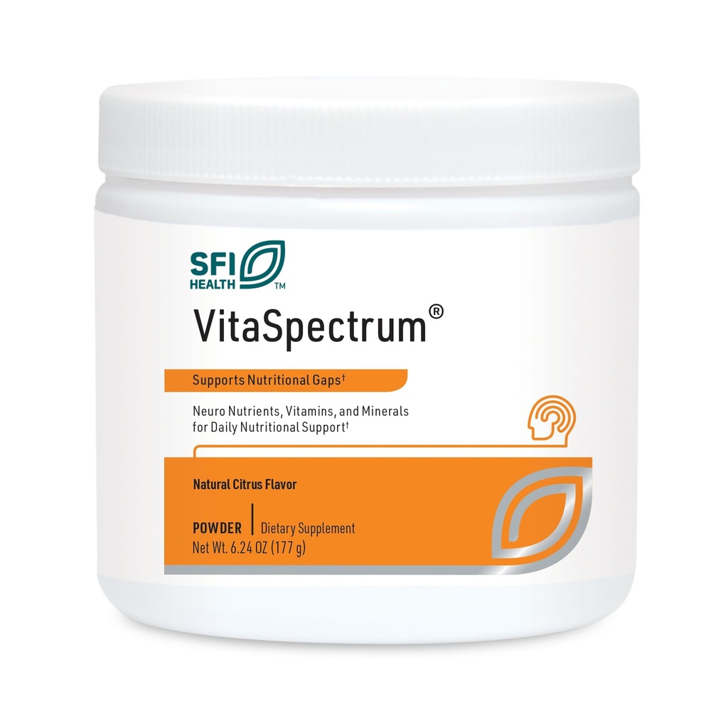 Klaire Labs SFI Health VitaSpectrum Powder for Kids - Daily Children's Multivitamine/Mineral with 23 Essential Nutrients - Citrus Flavor - No Copper, Iron, Gluten or Casein (30 Servings, 171 Gram)