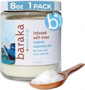 Baraka Infused Sea Salt Neti Pot - Sinus Rinse & Neusreiniger, Essentiële Olie Geïnfundeerd met Virginia Cedarwood, Palmarosa, Green Myrtle, Fir Balsam & Rosemary, 8 oz (1 Pack)