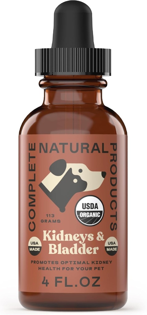 Produits naturels complets Concentré de Rein et Bladder bio pour animaux de compagnie - 4 oz - Concentré de Rein et Bladder bio pur