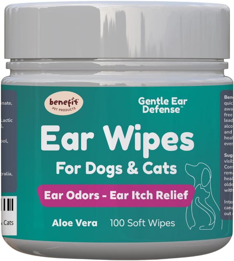 Voordeel Pet producten Hondenoor Wipes - oorreiniger voor honden te voorkomen infecties, jeuk & Odor - Aloë & Eucalyptus, Grooming Wipes - 100 Tel.