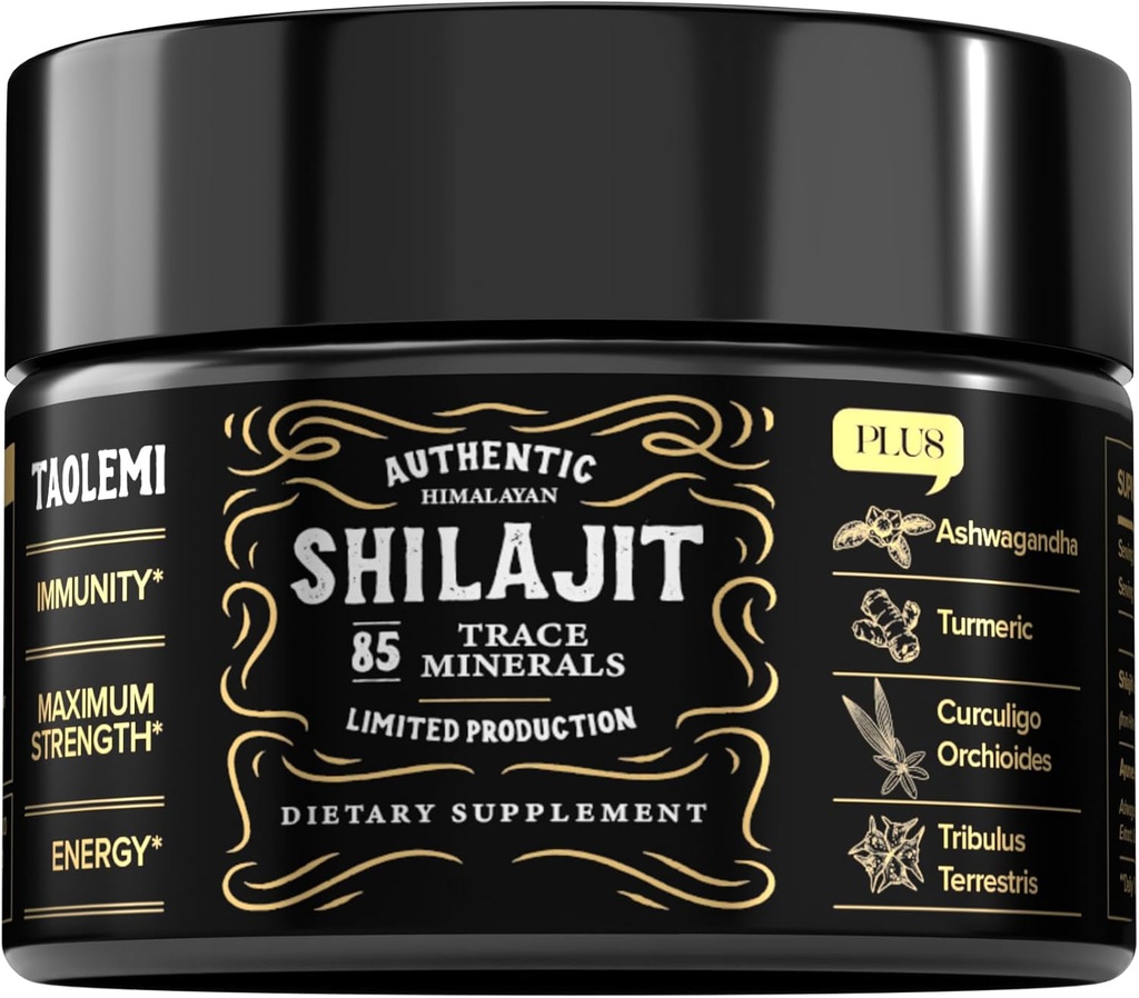 Shilajit Pure Himalaya Organic, 49g Jar Natural Shilajit Resin for Men & Women, 85+ Trace Minerals & Fulvic Acid, Pure Himalaya Extract, Natural Energy and Vitality Enhancer, 62,5 Ser