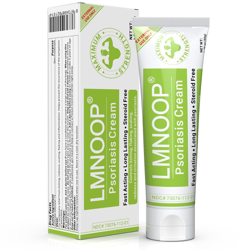 Crème de psoriasis, crème hydratante de traitement de la force maximale pour le psoriasis, dermatite, rash, anti-démangeaison, rougeur, flocage, écaillage, soulagement rapide d'action pour la peau sèche irritée