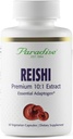 Paradise Kruiden Reishi, Essential Adaptogen, Super Potent, Ultra Pure, Non-GMO, Veganistisch, Glutenvrij, 60 Vegetarische Capsules
