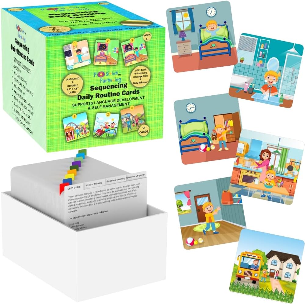 Sequentie voor kinderen Dagelijkse Routine Kaarten Speech Therapy Materiaal Sociale ontwikkeling en Zinnenbouw voor kinderen ABA therapie Materiaal Speech Therapy Spel Engels Taal Tweetalige Leerlingen ESL