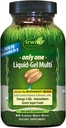 Irwin Naturals Only One Liquid-Gel Multi - 60 Liquid Softgels - No Iron Daily Essentiële Vitaminen, Mineralen, Antioxidanten, Omega-3 & Green Super Foods