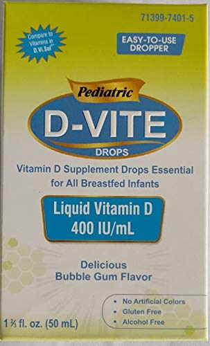Kinderen D-Vite Liquid Vitamin D 400 IE/ml (50 ml) - Bubble Gum Flavor