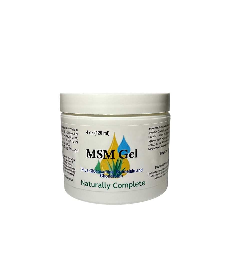Crème MSM Plus Glucosamine Bromelain & Chrondroïtine 4 oz. Jaune