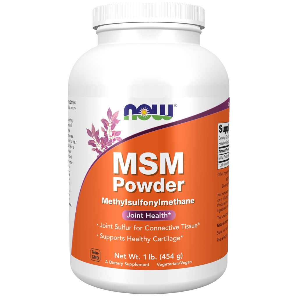 NOW Foods Supplementen, MSM (methylsulfonylmethaan) Poeder, ondersteunt gezonde cartilage*, Joint Health*, 1-pond