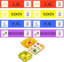 500 stuks Medicine Stickers Medicatie Instructie Labels - Morgenmiddagmiddag Avond Bedtijd Medicine Herinnering Sticker 2/5 x 1,6 Inch AM NOON PM voor Stickers voor Pill Case Planners