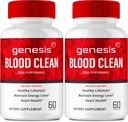 Genesis Blood Clean Capsules - Geavanceerde Formule Supplement voor maximale sterkte - Natuurlijke Blood Vessel Cleaner, GenesisBlood Clean Pillen, GenesisBloodClean Pastillas Reviews (2 Pack)
