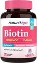 Biotine 10000 mcg, Hoge Potentie, Biologisch actieve, Cold-Pressed Kokosolie voor maximale absorptie, Geen Gelatine, Haar, Nagels, Huid, 60 Vegetarische Softgels