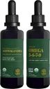 Global Healing Center Ashwagandha & Omega 3 6 7 9 Kit - Helpt met nervositeit, hersengezondheid, hartgezondheid en ooggezondheid
