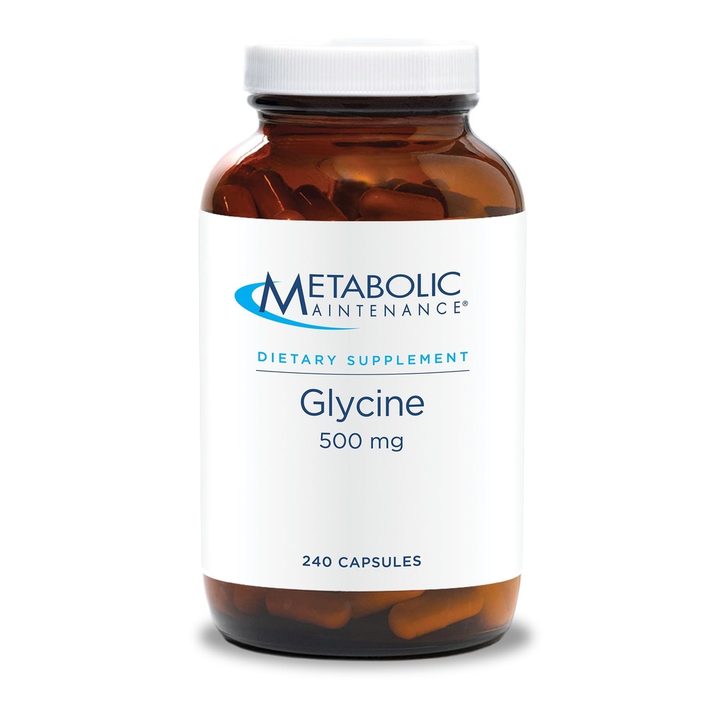 Metabolische Onderhoud Glycine - Lever Ondersteuning Supplement - Glycine Supplementen voor Hersenondersteuning, Detox en Joint Health - Pure 500mg Aminozuur Supplement (240 Capsules)