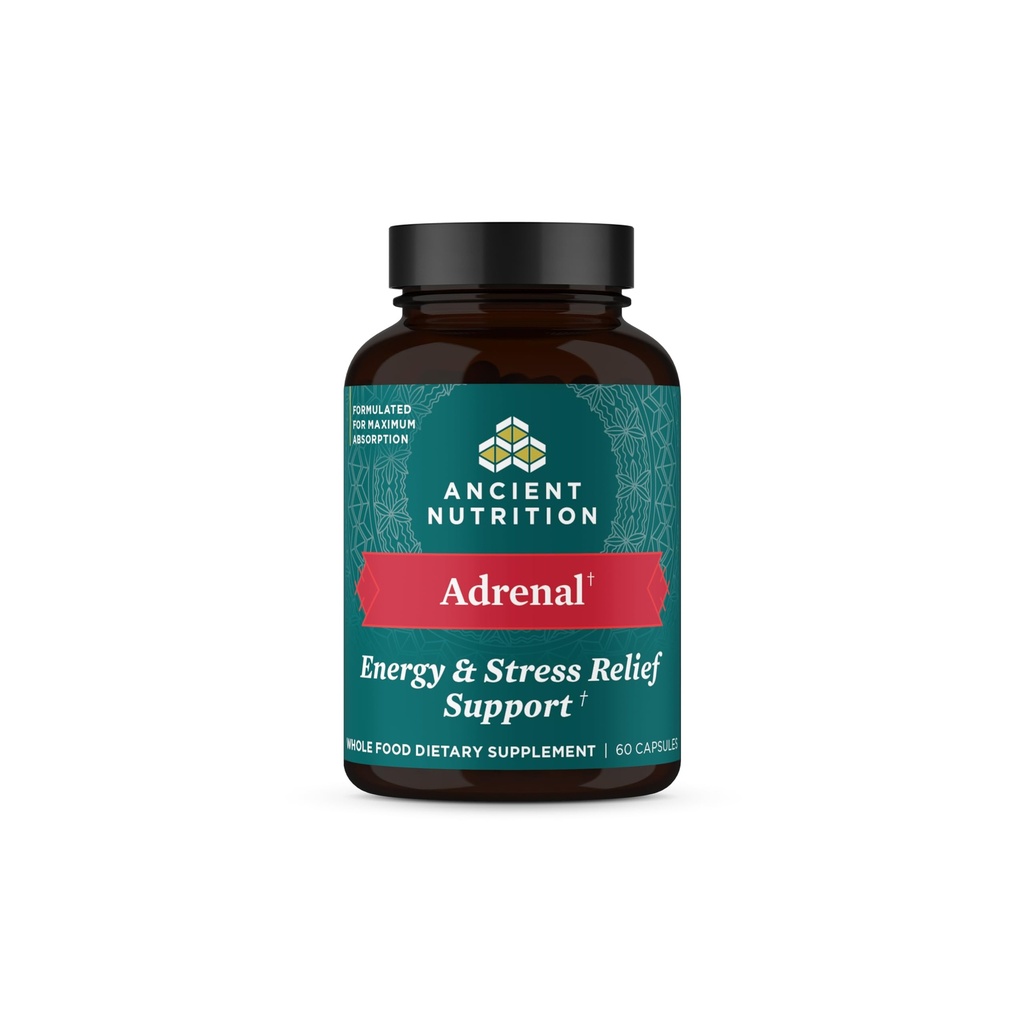 Oude voeding Adrenale ondersteuning met Ashwagandha supplement, helpt verminderen stress & vermoeidheid, Paleo en Keto vriendelijk, Glutenvrij, 1300 mg, 60 capsules