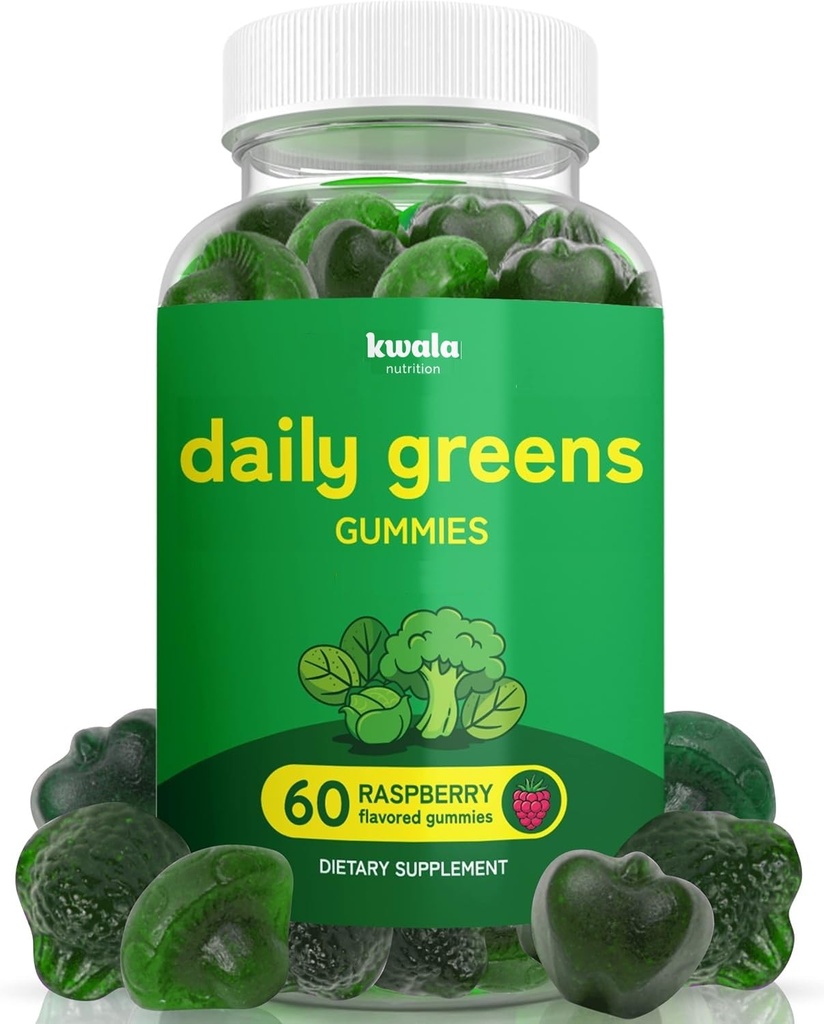 Dagelijks Super Greens Gummy's om energie te verhogen met Moringa, Spirulina, Chlorella, Veggies & Meer 