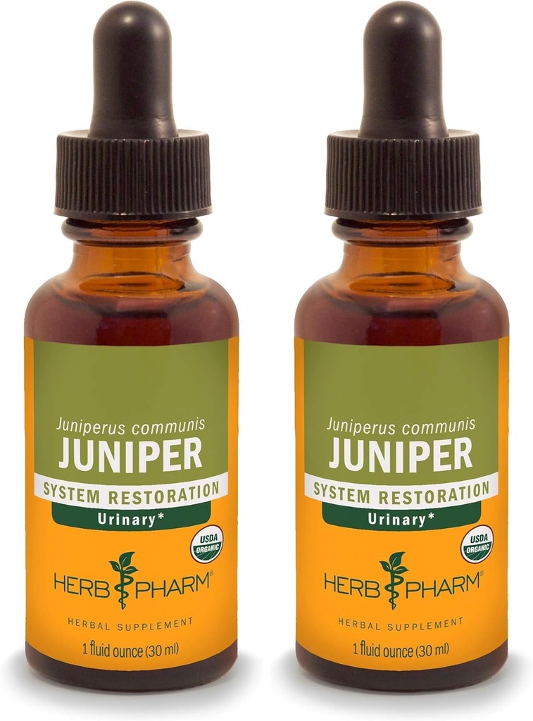 Herb Pharm Certified Organic Liquid Extract for Urinary System Support Juniper 1 Fl Oz (verpakking van 2)