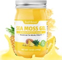 softbear Sea Moss Gel Ananas Flavored 12 OZ - Wildcrafted Irish Sea Moss Gel Biologische Raw 92 Mineralen en Vitaminen Non-GMO Glutenvrije Veganistische Supplementen Immune Thyroid Digestieve Ondersteuning