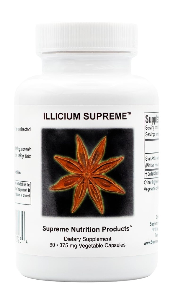 Supreme Nutrition Illicium, 90 Capsules Végétariennes d'Anis Etoile Pure