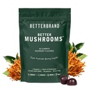 Betterbrand BetterMushrooms Nootropic Gummies - Ondersteunt Better Gut Health, Cognitive Functie, Geestelijke Helderheid met 10 Functionele Paddenstoelen - 60 Gummies - Raspberry Flavor - Pack of 1