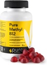 Methyl B12 Vitamine Gummies - Vegan Vitamin B12 Methylcobalamine Gummies voor volwassenen en kinderen - Kauwbare B-12 gummy voor energie en zenuwfunctie Glutenvrij, zuivelvrij, Kosher-60 Gummies 1500 mcg