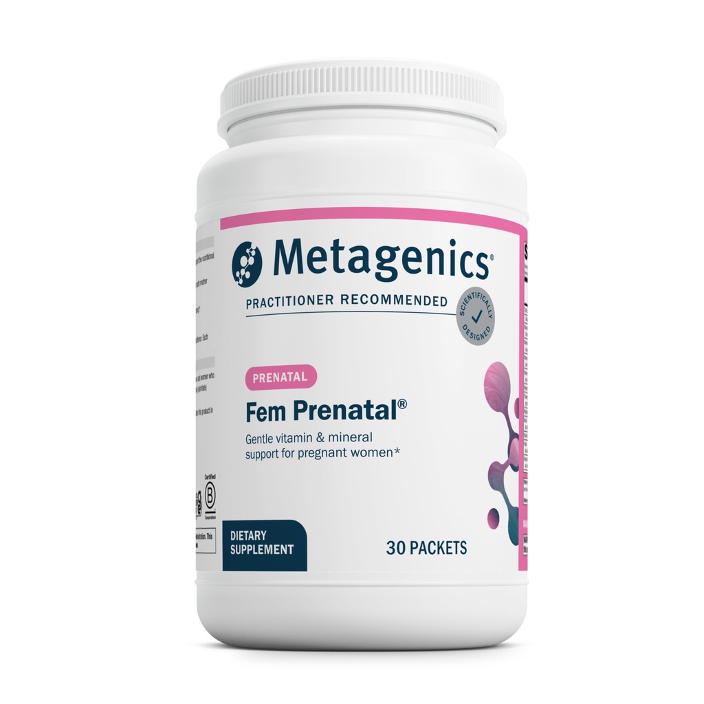 Metagenics Fem Prenatale - Prenatale Vitaminen & Mineraal Supplement* - Prenatalen voor vrouwen* - met vitamine C, Jodium & Biotine - Multivitaminen Gentler naar het systeem - 30 Packets