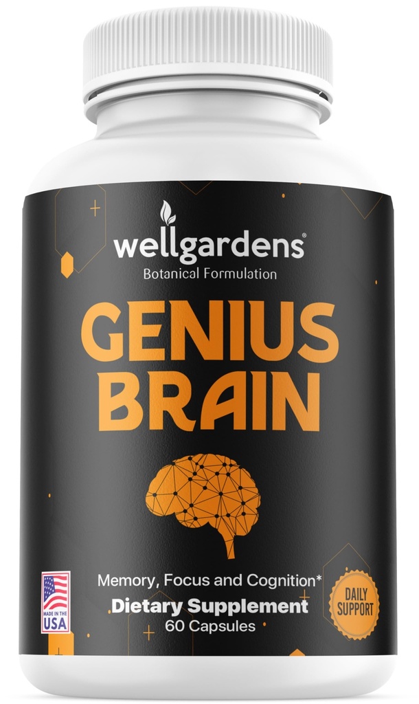 100% pure hersensupplementen voor geheugen, focus en cognitie - dagelijkse ondersteuning voor geestelijke helderheid met Bacopa, Magnesium, Vitaminen B6, Fosfatidylserine - Non-GMO, Glutenvrij